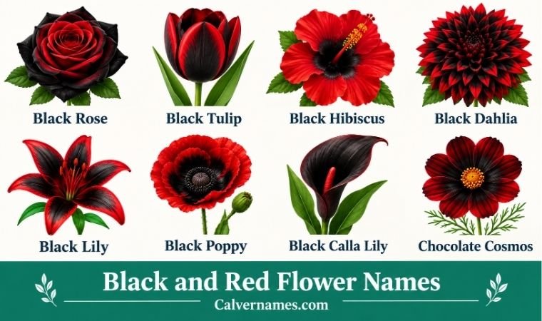 Black and Red Flower Names