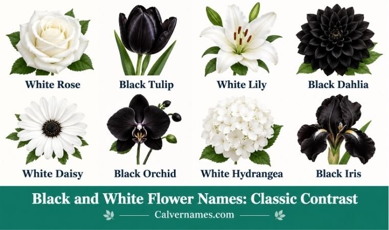 Black and White Flower Names