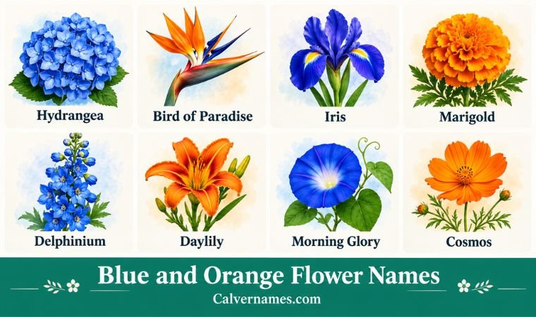 Blue and Orange Flower Names