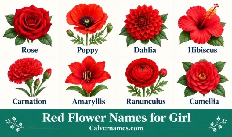 Red Flower Names for Girl