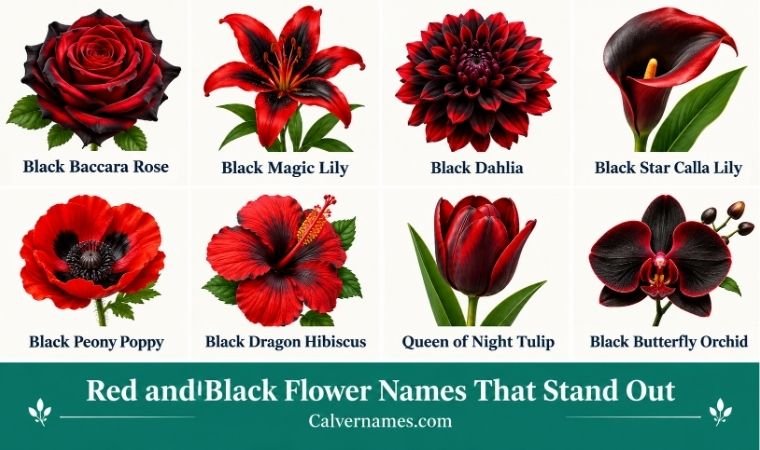 Red and Black Flower Names That Stand Out